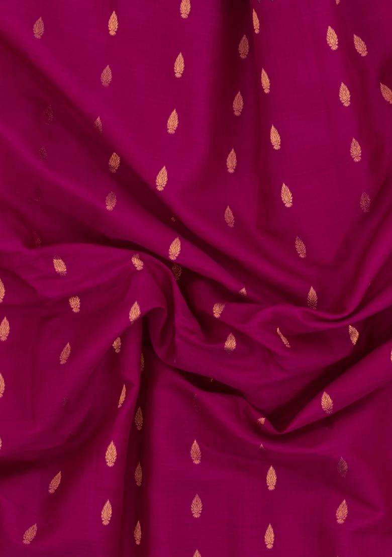 Pink Handloom Gadwal Sico Saree With Cotton Body Silk Border With Buttas And Brocade Design For Women - Indya