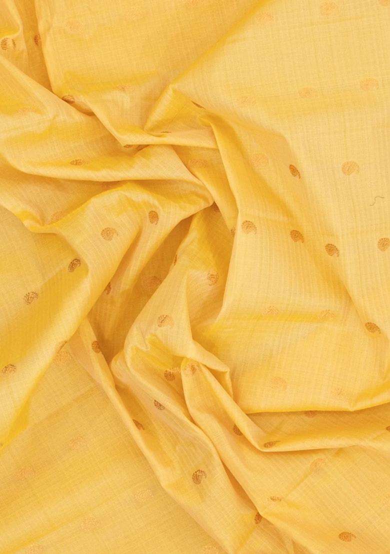 Sandal Handloom Gadwal Sico Saree With Cotton Body Silk Border With Buttas And Brocade Design For Women - Indya