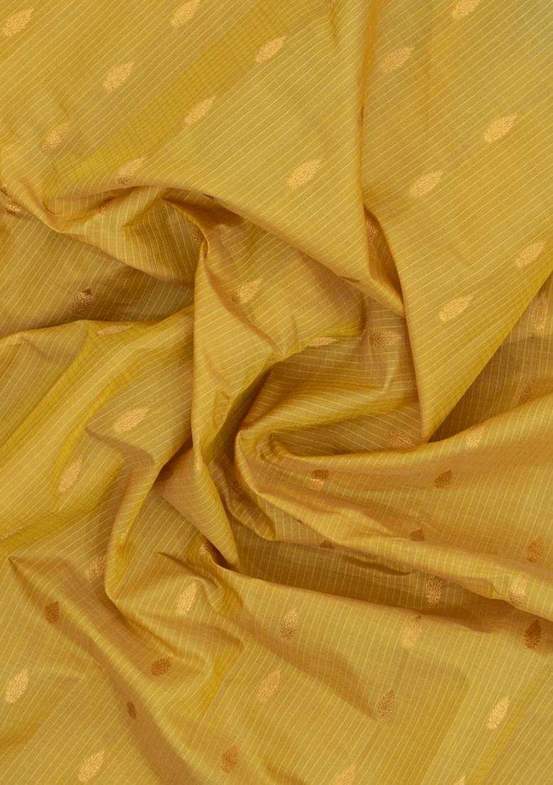Sandal Handloom Gadwal Sico Saree With Cotton Body Silk Border With Buttas And Brocade Design For Women - Indya