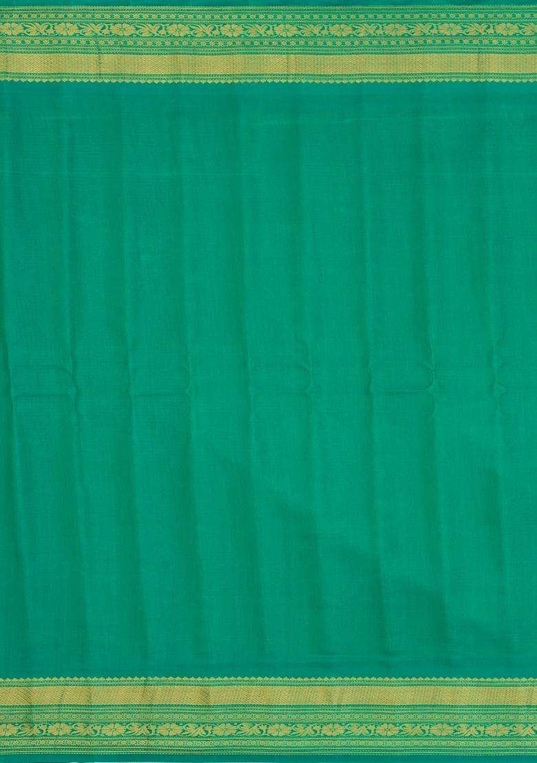 Mango Yellow Handloom Gadwal Sico Saree With Cotton Body Silk Border With Buttas And Brocade Design For Women - Indya