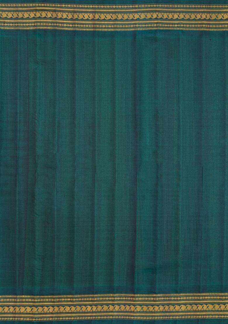 Brown Handloom Gadwal Silk Cotton Saree With Buttas With Buttas And Brocade Design For Women - Indya