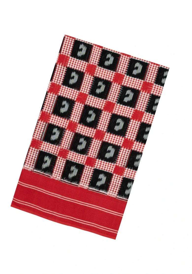 Black Handwoven Orissa Cotton Saree With Tie Dye Motifs With Printed Design For Women - Indya