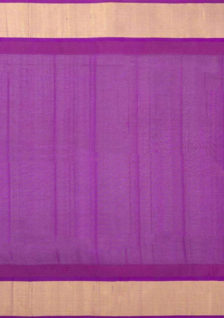 Neon Green Handloom Korvai Silk Cotton Saree With Contrast Border With Korvai And Temple Border Design For Women - Indya
