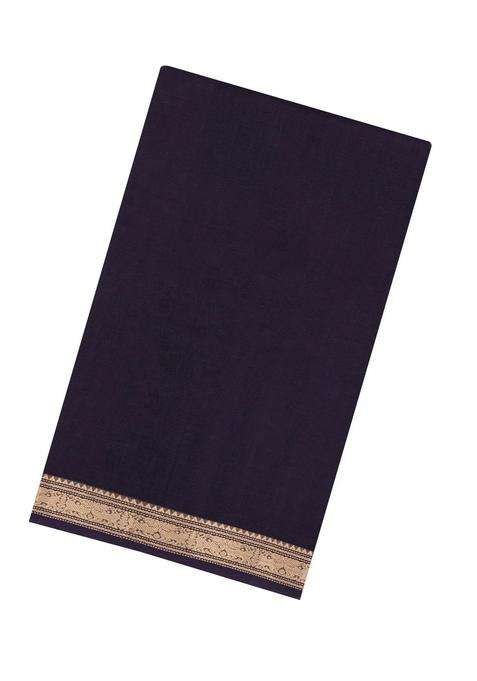 Black Handloom Silk Cotton Saree With Zari Border With Traditional Woven Design For Women