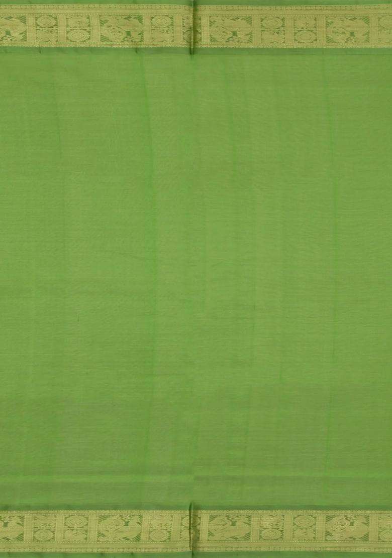 Red Handloom Soft Silk Cotton Saree With Vairaoosi Stripes Buttas With Buttas And Brocade Design For Women - Indya