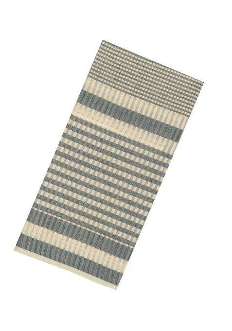 Taupe Woven Blended Exclusive Chanderi Silk Cotton Saree With Jhalar With Checks And Stripes Design For Women