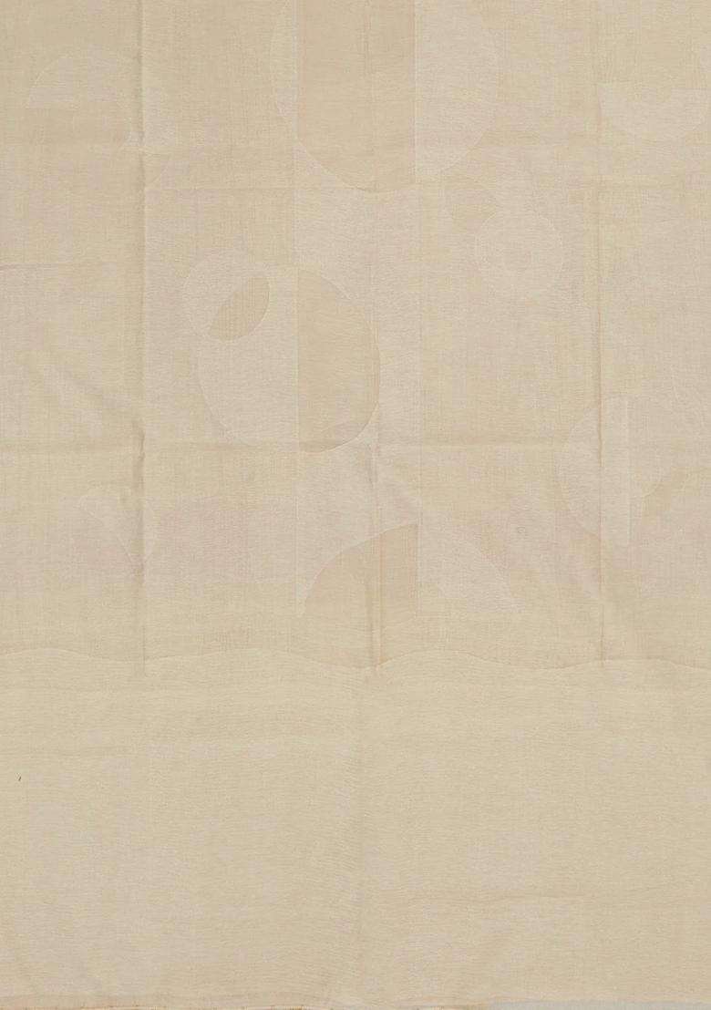 Taupe Printed Blended Exclusive Chanderi Silk Cotton Saree With Jhalar For Women - Indya