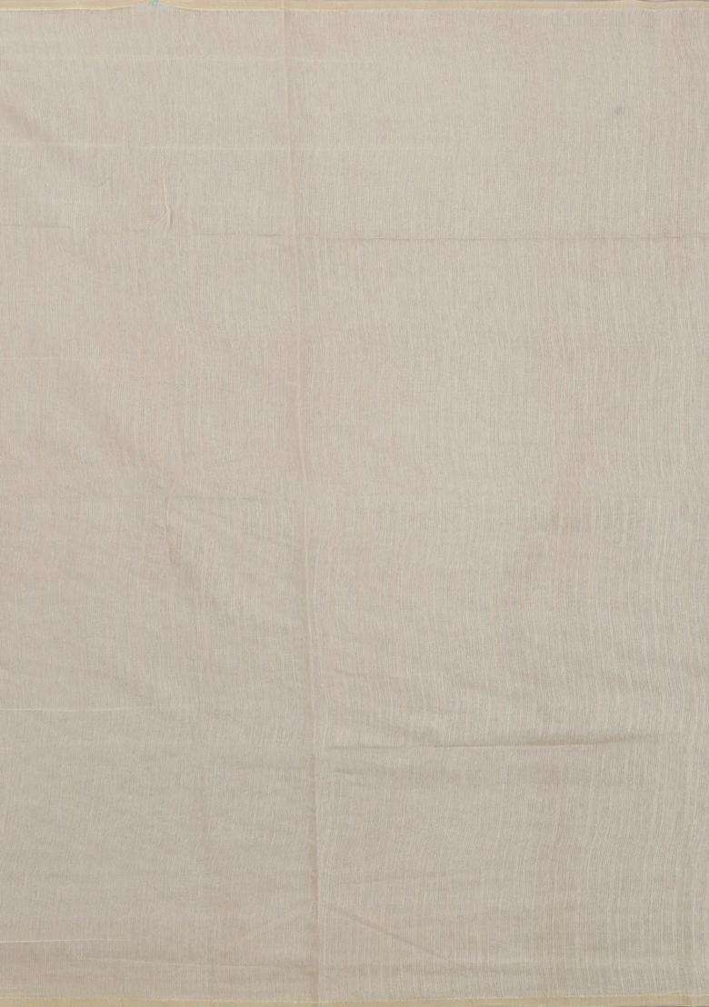 Taupe Printed Blended Exclusive Chanderi Silk Cotton Saree With Jhalar For Women - Indya