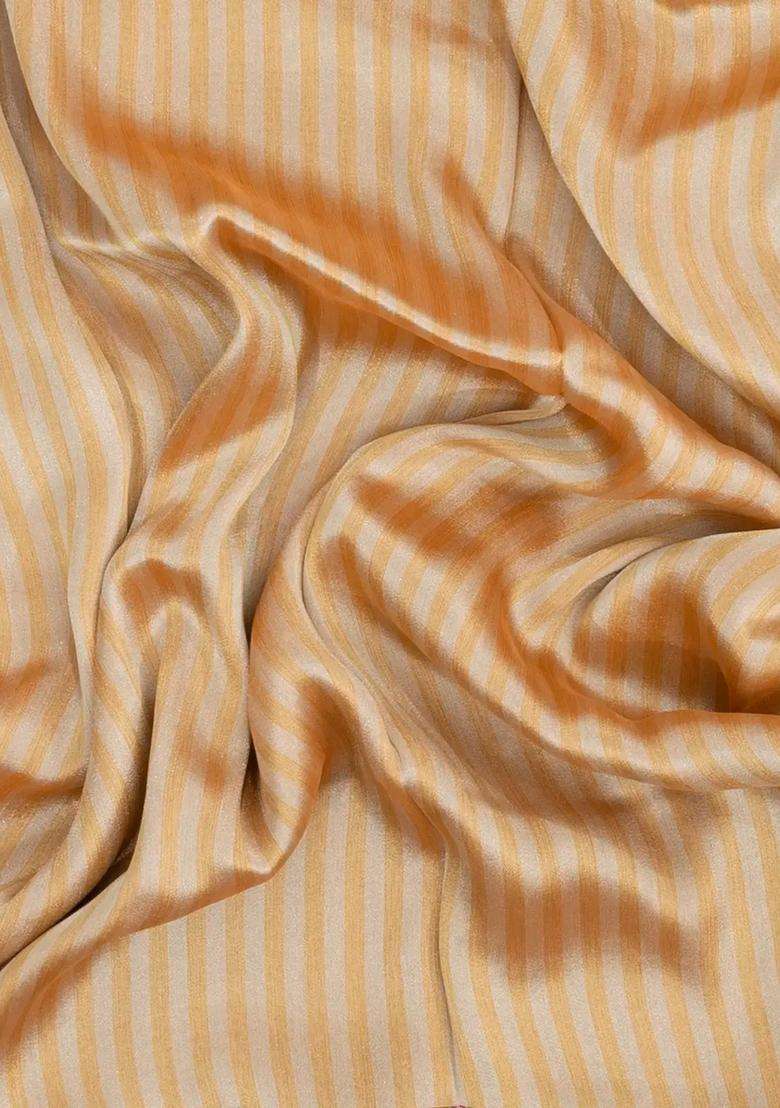 Gold Woven Synthetic Blended Art Silk Saree With Embroidered Border For Women - Indya