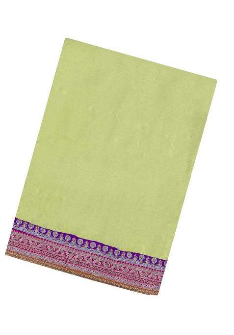 Mint Green Woven Synthetic Blended Art Silk Saree With Embroidered Border For Women