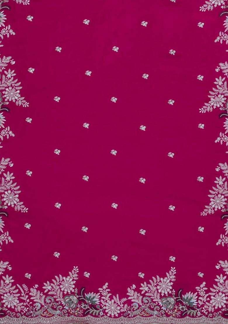 Pink Woven Synthetic Blended Art Silk Saree With Embroidered Motifs For Women - Indya