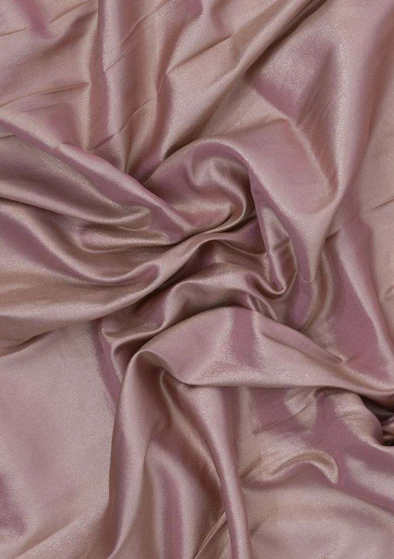 Baby Pink Woven Synthetic Blended Tissue Saree With Embroidered Border For Women - Indya