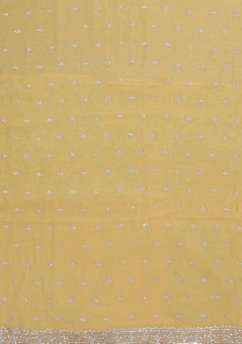Yellow Woven Synthetic Blended Art Silk Saree With Embroidered Motifs For Women - Indya