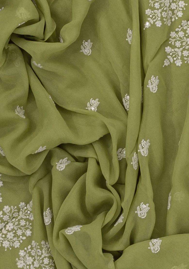 Green Woven Synthetic Blended Art Silk Saree With Embroidered Motifs For Women - Indya