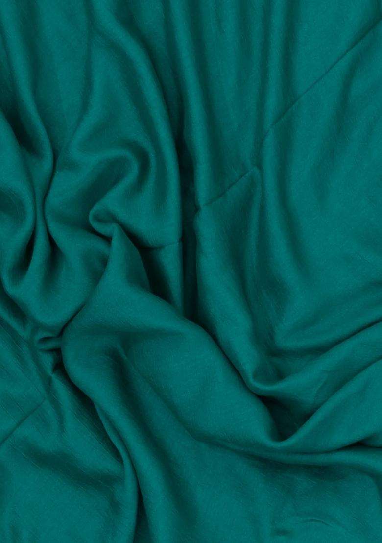 Sea Green Woven Synthetic Blended Art Silk Saree With Embroidered Motifs For Women - Indya