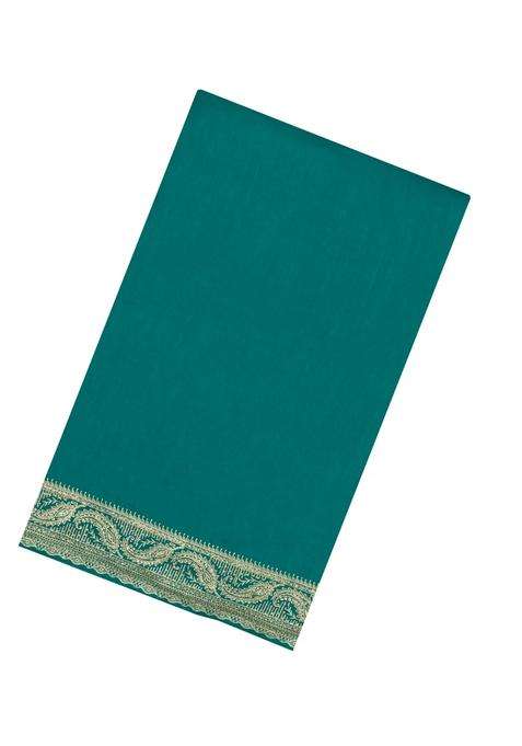 Sea Green Woven Synthetic Blended Art Silk Saree With Embroidered Motifs For Women