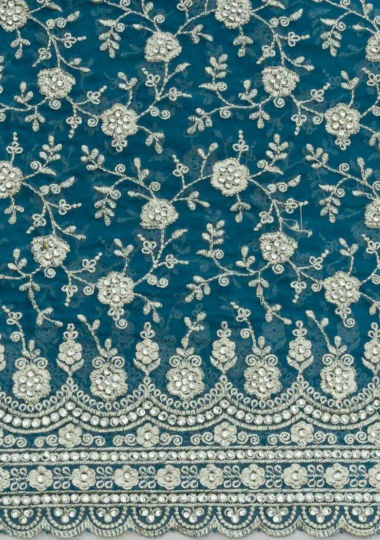 Blue Woven Synthetic Blended Art Silk Saree With Embroidered Motifs For Women - Indya