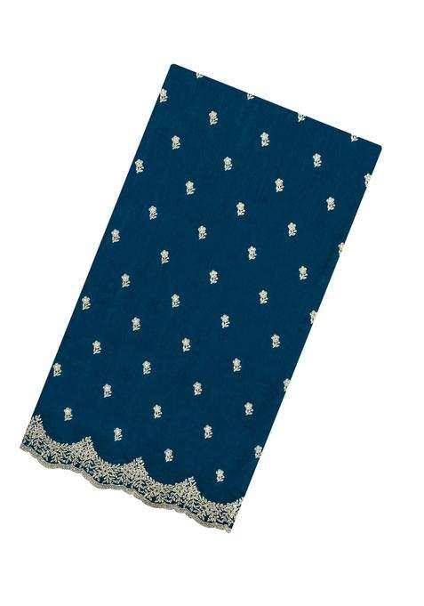 Teal Woven Synthetic Blended Art Silk Saree With Embroidered Motifs For Women