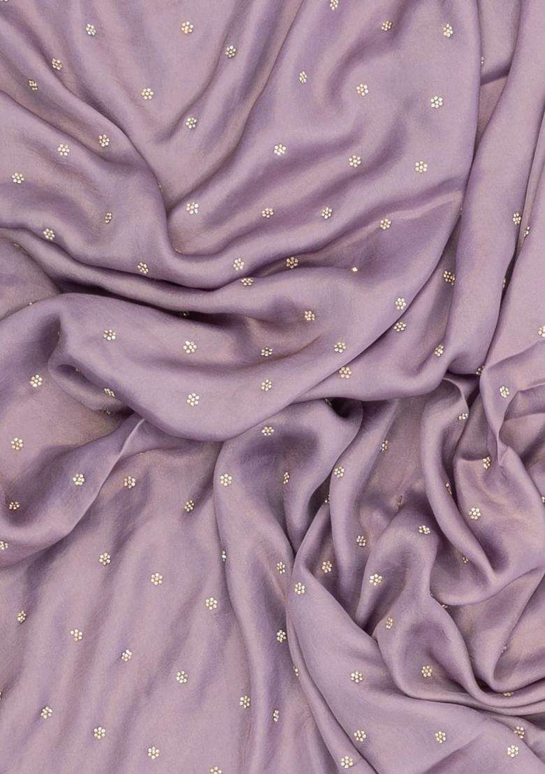 Lavander Lavender Woven Synthetic Blended Art Silk Saree With Embroidered Motifs For Women - Indya