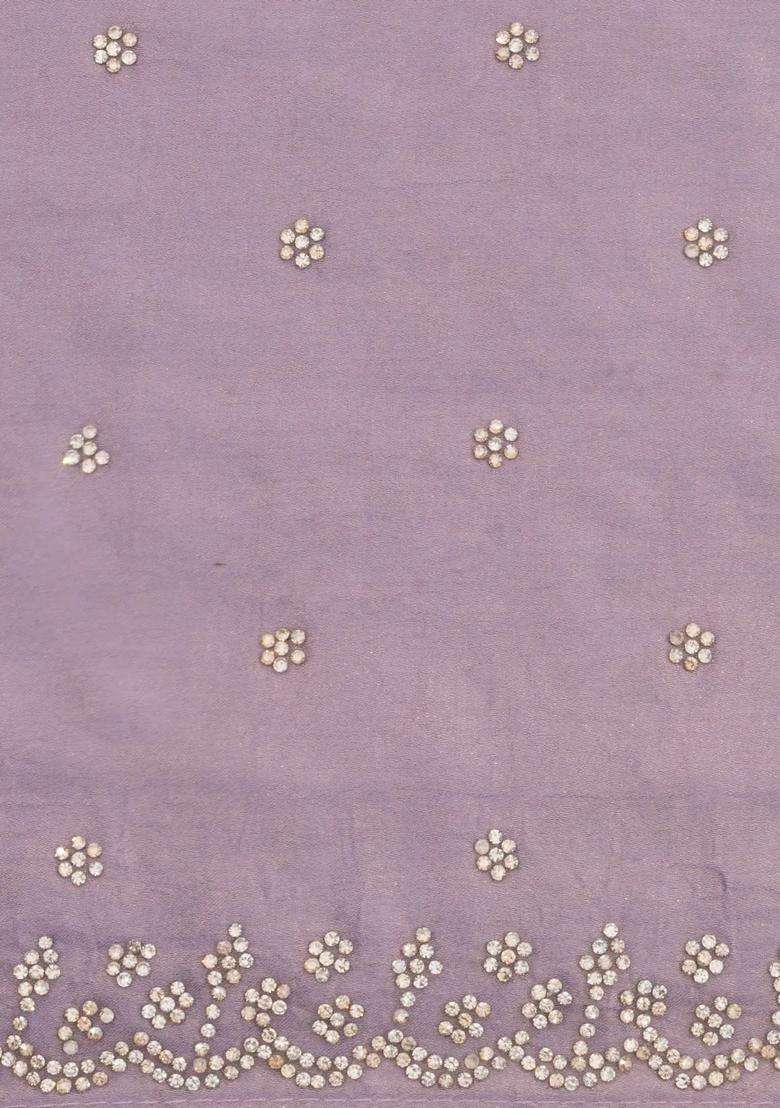 Lavander Lavender Woven Synthetic Blended Art Silk Saree With Embroidered Motifs For Women - Indya
