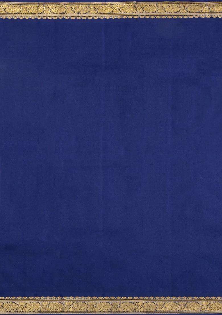 Lavander Lavender Handloom Korvai Kanchipuram Silk Saree With Stripes Buttas With Korvai And Temple Border Design For Women - Indya