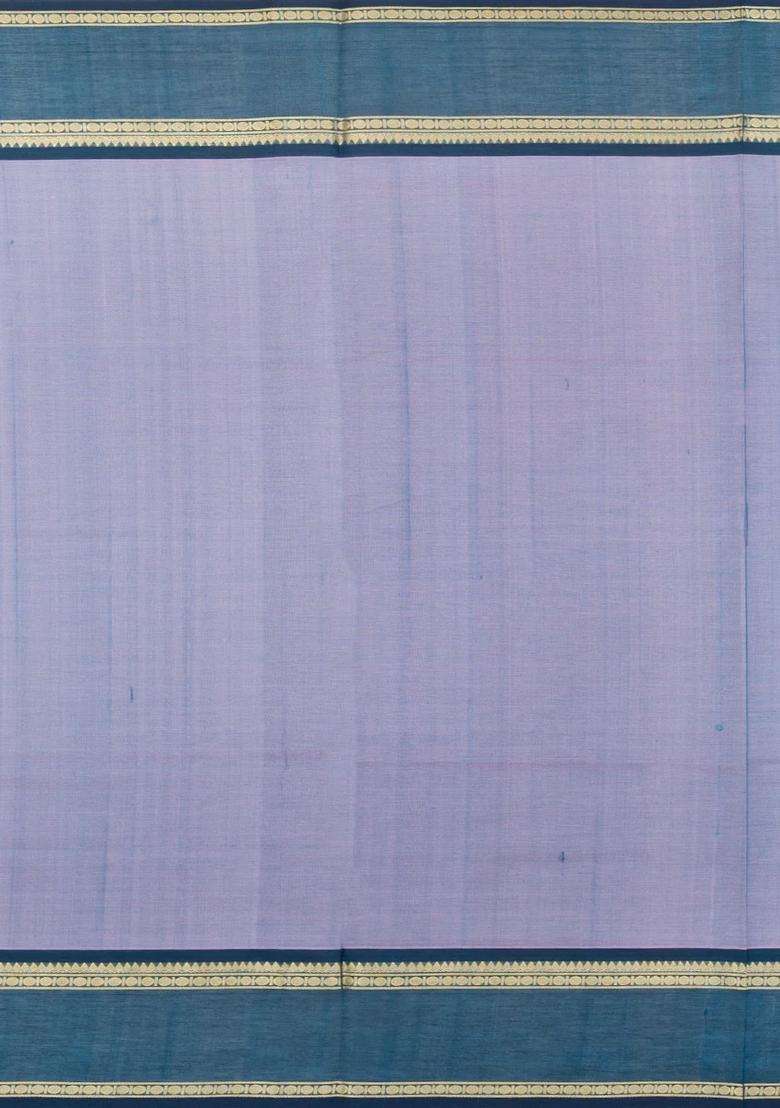 Grey Handloom Silk Cotton Saree With Buttas Contrast Border With Buttas And Brocade Design For Women - Indya