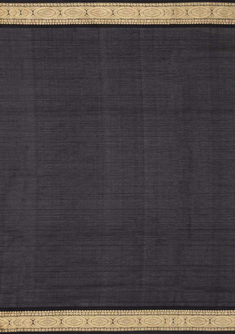 Bottle Green Maroon Handloom Soft Silk Cotton Saree With Veldhari Stripes With Checks And Stripes Design For Women - Indya