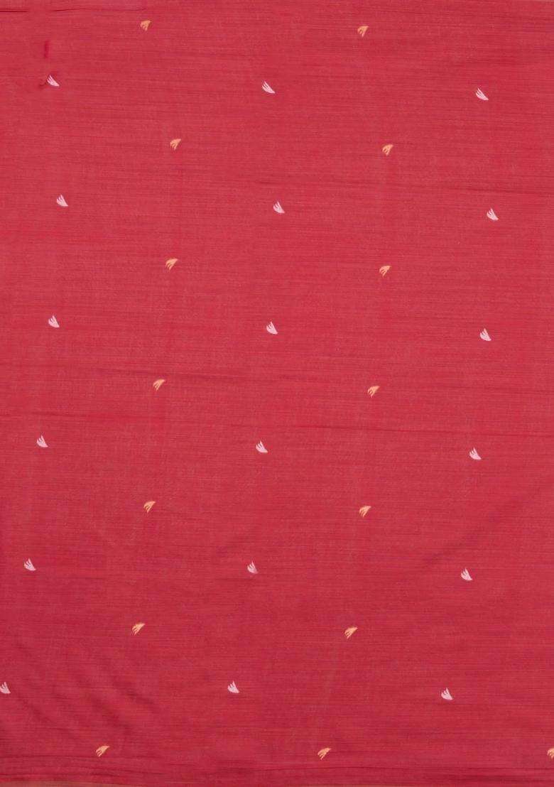 Cream Woven Blended Chanderi Silk Cotton Saree With Floral Motifs With Buttas And Brocade Design For Women - Indya