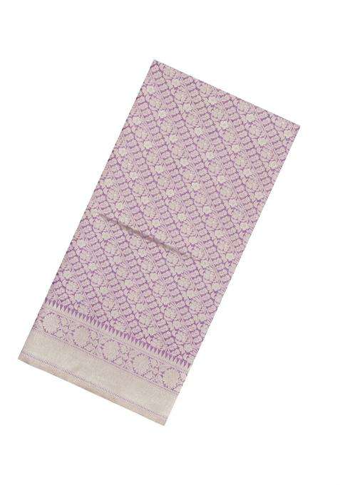 Lavander Lavender Woven Art Dupion Art Silk Saree With Floral Zari Motifs With Buttas And Brocade Design For Women