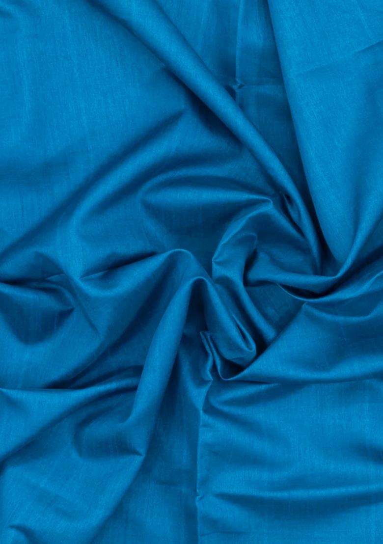 Sky Blue Woven Art Dupion Art Silk Saree With Meena Floral Border With Traditional Woven Design For Women - Indya