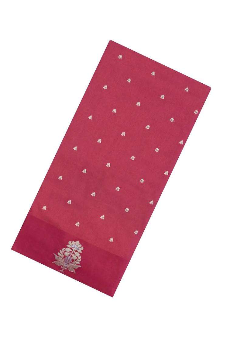 Peach Woven Art Dupion Art Silk Saree With Floral Zari Buttas With Buttas And Brocade Design For Women - Indya