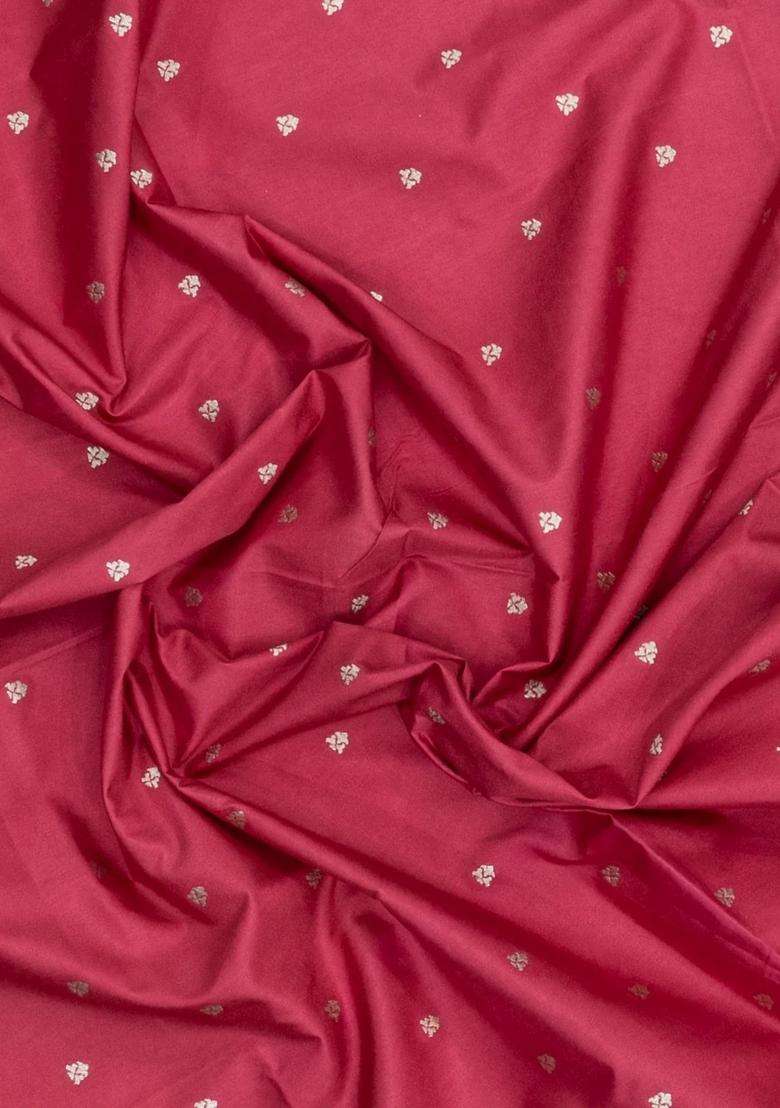 Peach Woven Art Dupion Art Silk Saree With Floral Zari Buttas With Buttas And Brocade Design For Women - Indya
