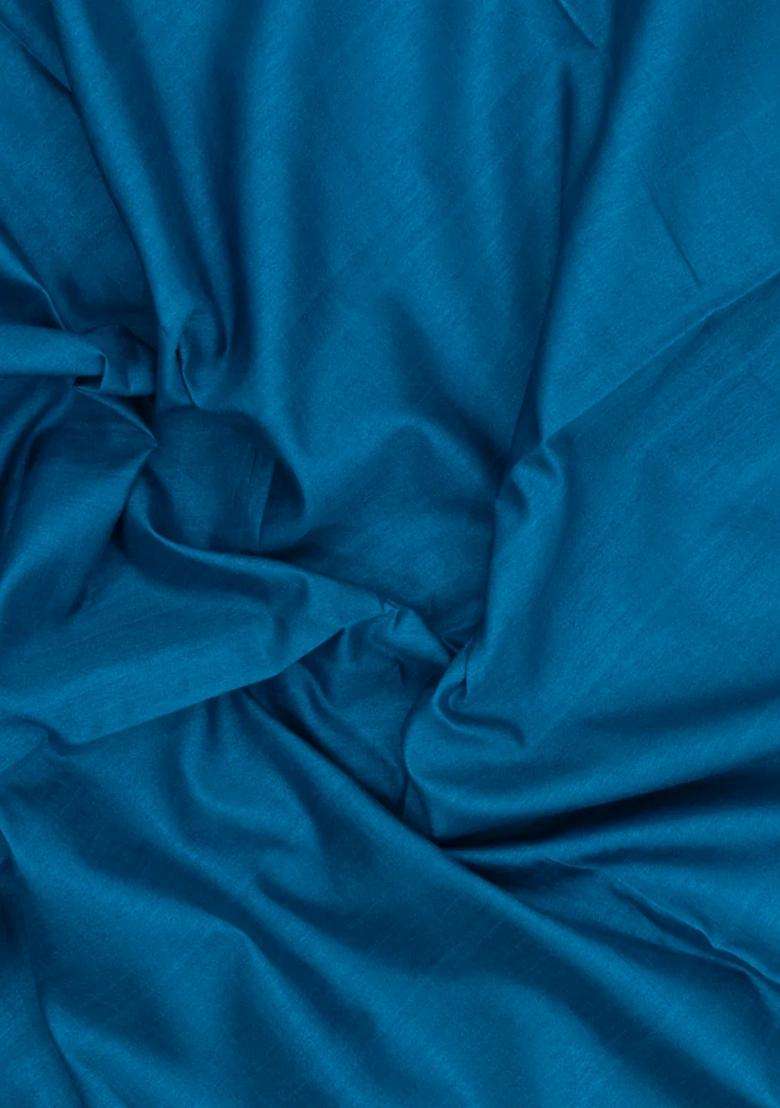 Sky Blue Woven Art Dupion Art Silk Saree With Meena Floral Border With Traditional Woven Design For Women - Indya