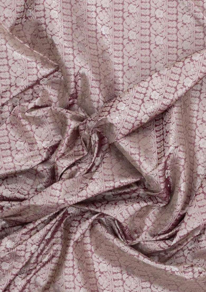 Lilac Woven Art Dupion Art Silk Saree With Floral Zari Motifs With Buttas And Brocade Design For Women - Indya