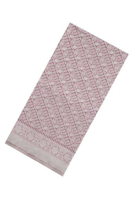 Lilac Woven Art Dupion Art Silk Saree With Floral Zari Motifs With Buttas And Brocade Design For Women
