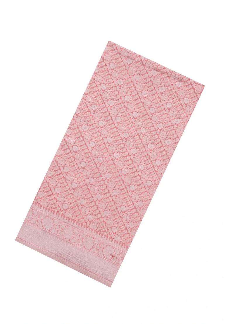 Peach Woven Art Dupion Art Silk Saree With Floral Zari Motifs With Buttas And Brocade Design For Women - Indya