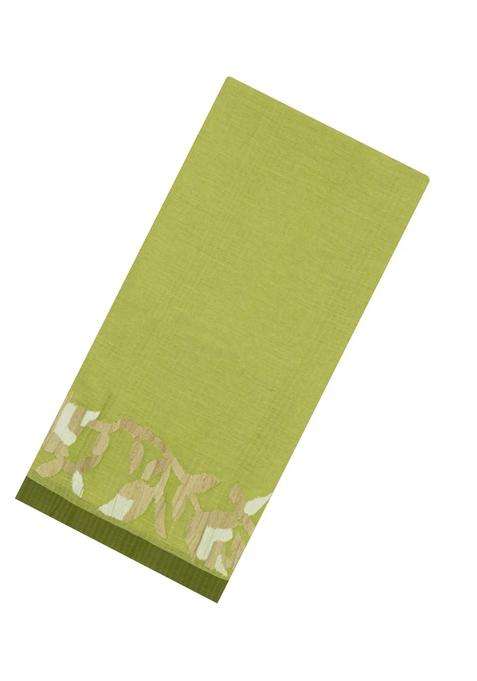Light Green Handloom Tussar Silk Saree With Floral Border With Traditional Woven Design For Women