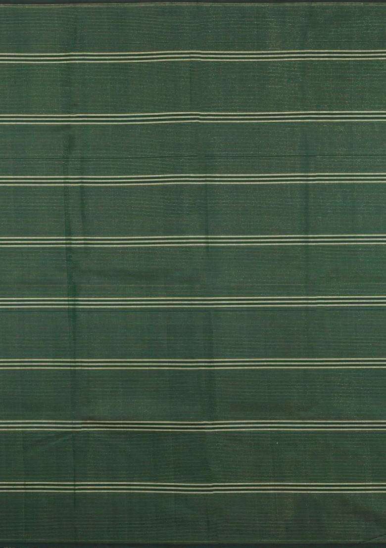 Multi Colour Handloom Kanchipuram Silk Saree With Zari Checks With Checks And Stripes Design For Women - Indya