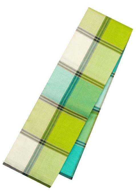 Multi Colour Handloom Kanchipuram Silk Saree With Zari Checks With Checks And Stripes Design For Women
