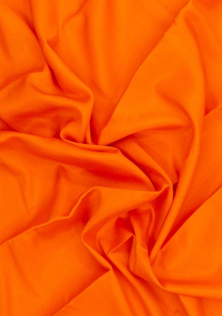 Orange Woven Mysore Silk Saree With Contrast Zari Border With Traditional Woven Design For Women - Indya