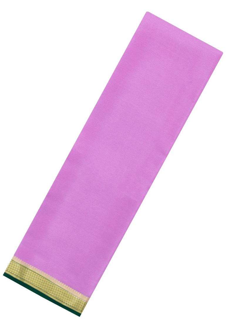 Lavander Lavender Woven Mysore Silk Saree With Contrast Border With Traditional Woven Design For Women - Indya