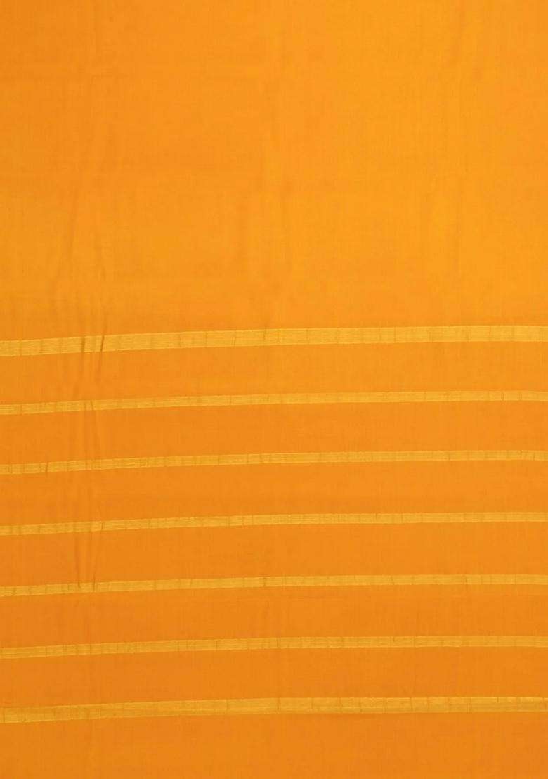 Mustard Woven Mysore Silk Saree With Zari Border With Traditional Woven Design For Women - Indya