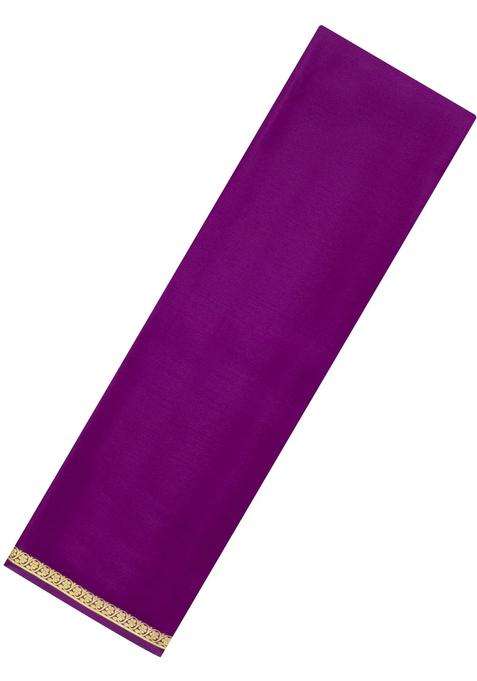 Purple Woven Mysore Silk Saree With Zari Border With Traditional Woven Design For Women