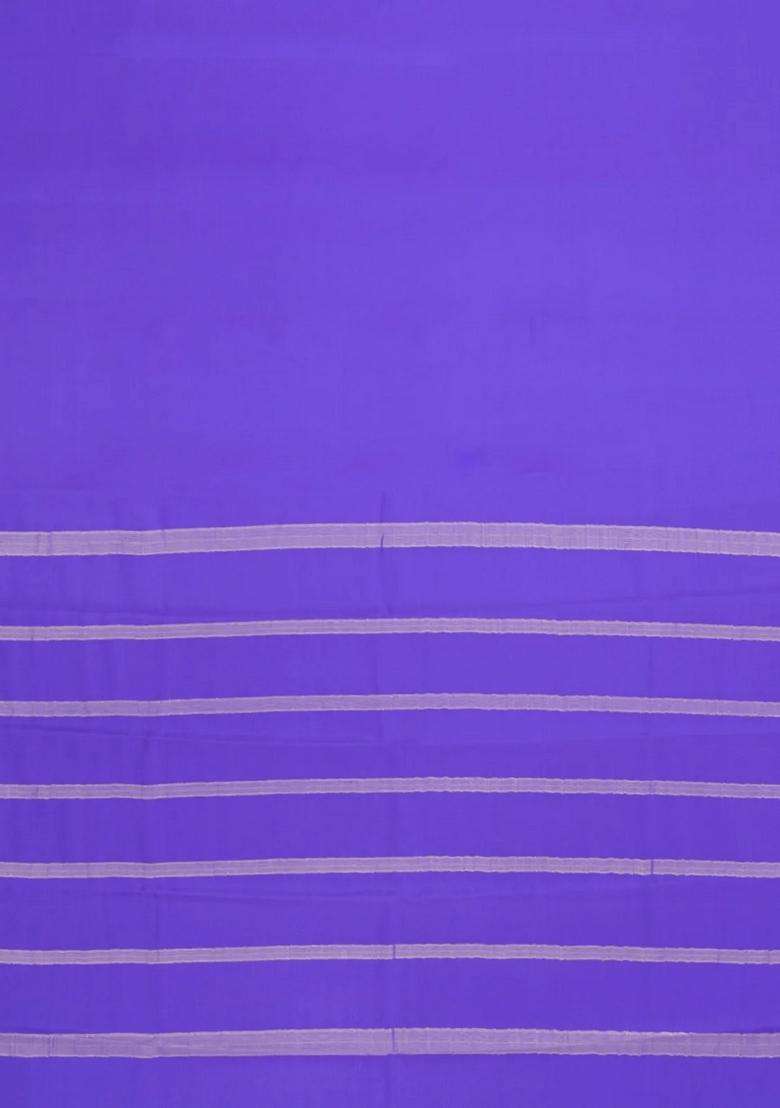 Lavander Lavender Woven Mysore Silk Saree With Zari Border With Traditional Woven Design For Women - Indya