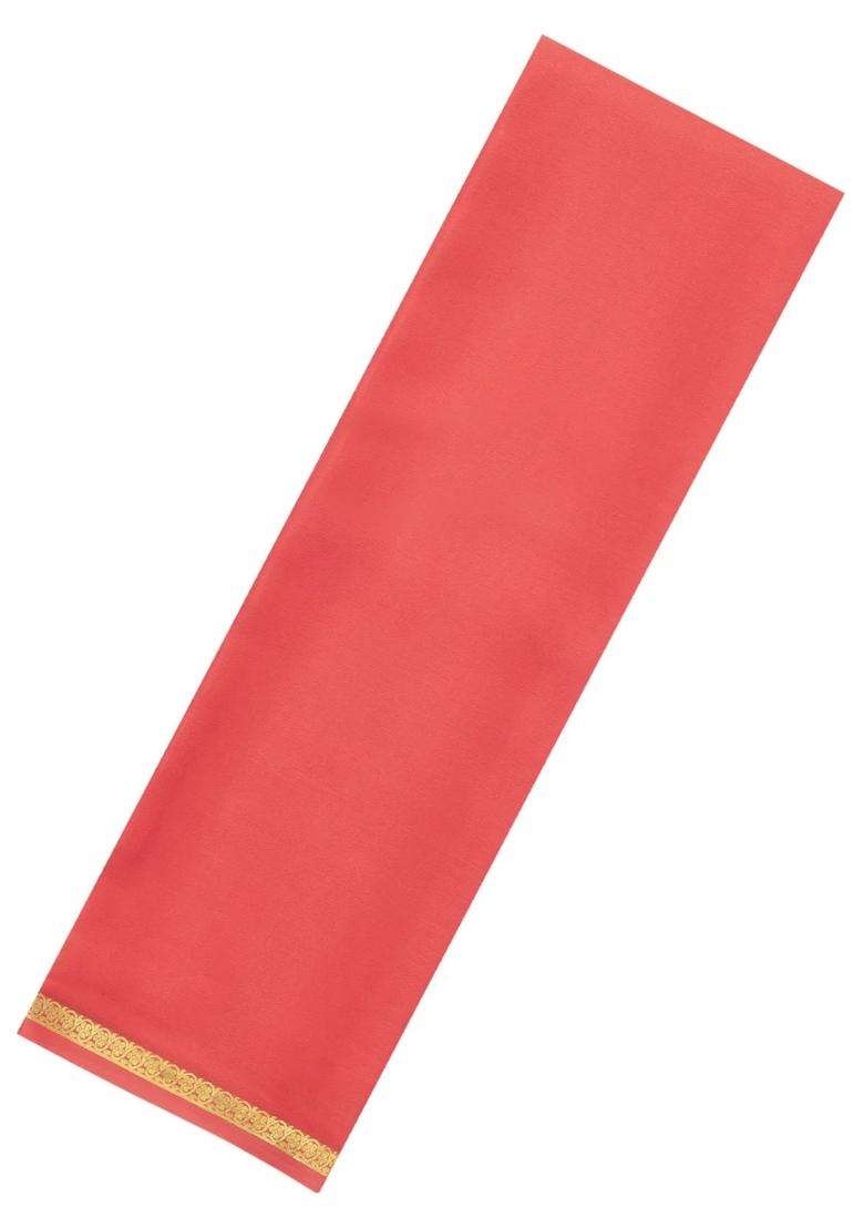 Peach Woven Mysore Silk Saree With Zari Border With Traditional Woven Design For Women - Indya