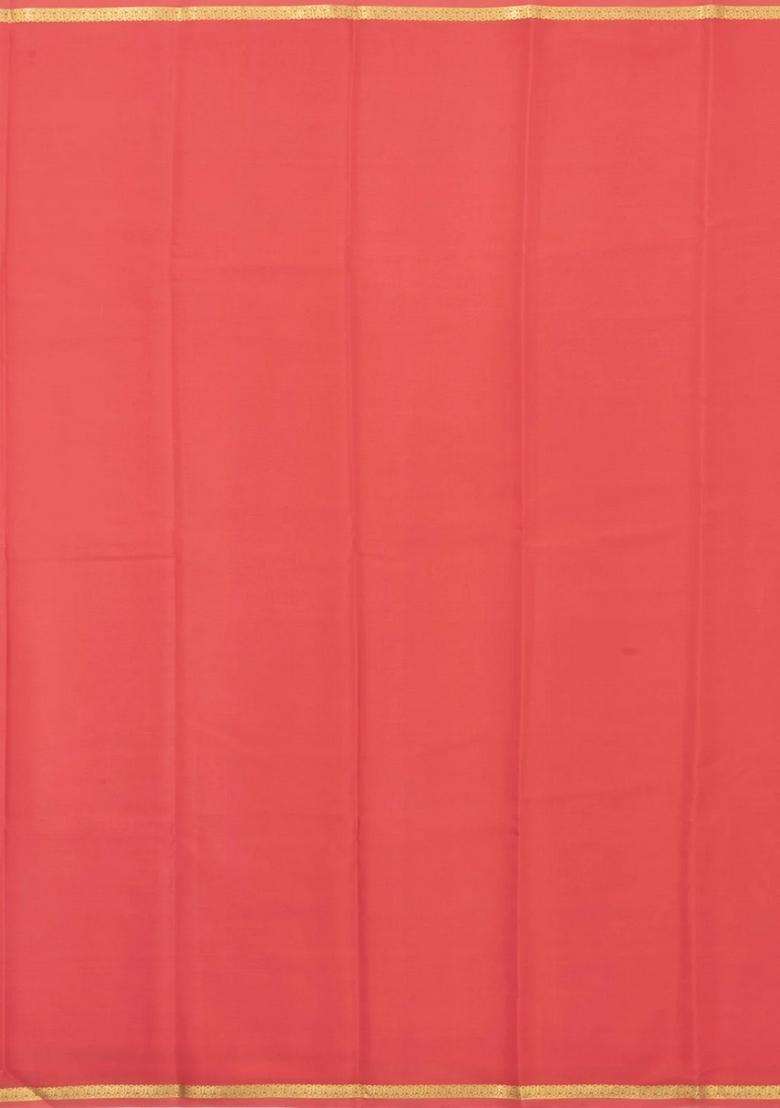 Peach Woven Mysore Silk Saree With Zari Border With Traditional Woven Design For Women - Indya