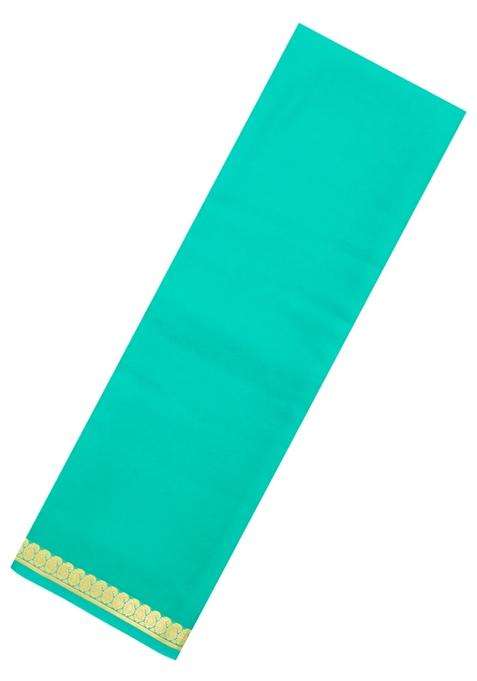 Turquoise Woven Mysore Silk Saree With Zari Border With Traditional Woven Design For Women