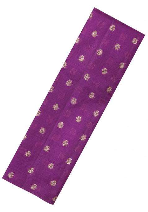 Purple Woven Tussar Silk Saree With Floral Buttas With Buttas And Brocade Design For Women