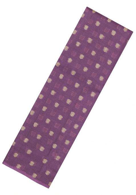 Lilac Woven Tussar Silk Saree With Floral Buttas With Buttas And Brocade Design For Women