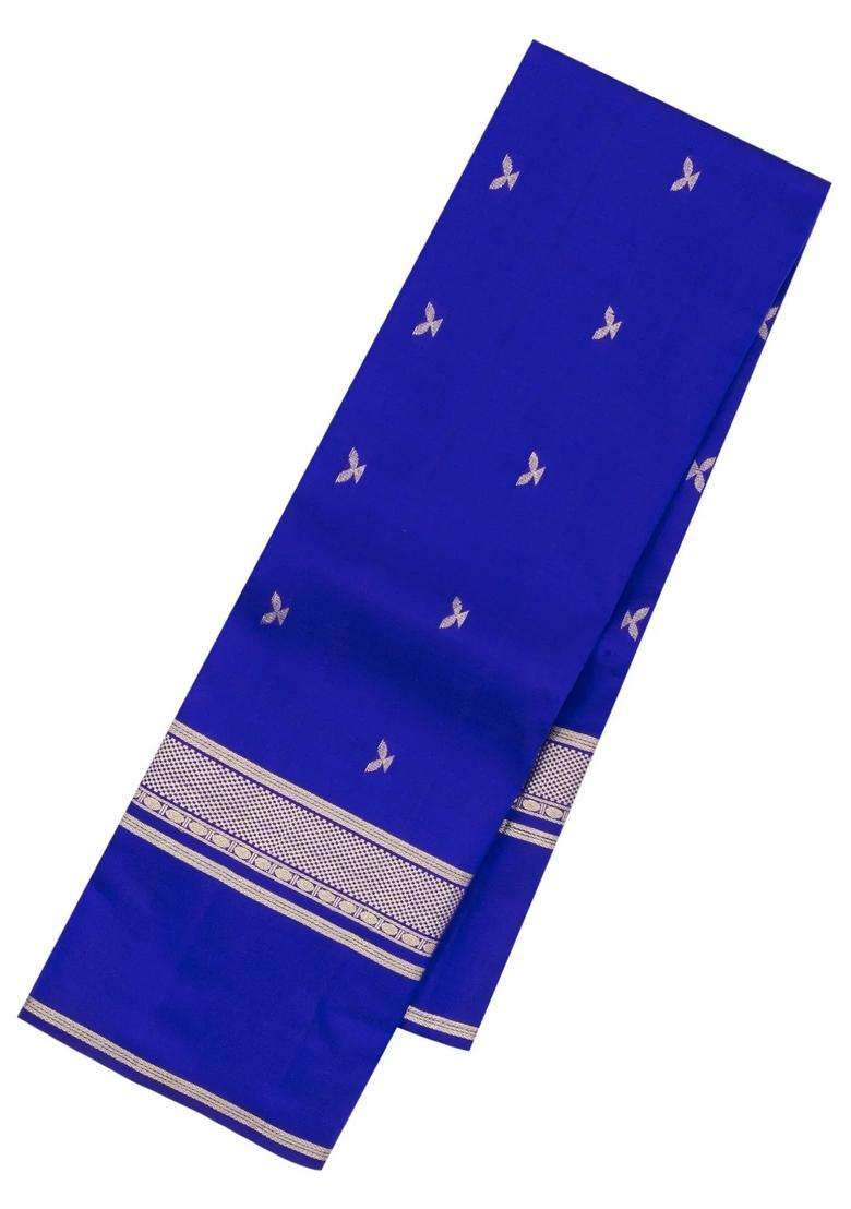 Sky Blue Woven Pure Silk Saree With Zari Buttas With Buttas And Brocade Design For Women - Indya